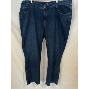 Lee Riders Women's Classic Fit Straight Leg Dark Wash Denim Jeans 24W P